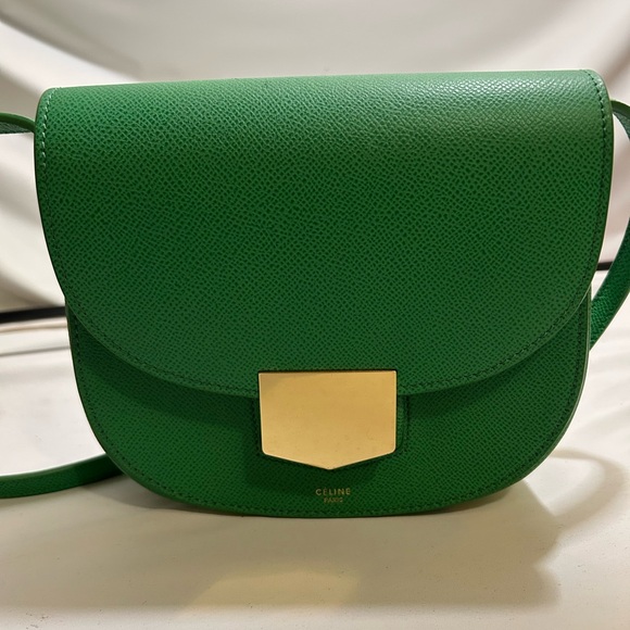 Celine Green Leather Crossbody Bag - Picture 1 of 8